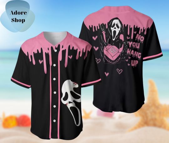 Discover No You Hang Up Halloween Baseball Jersey Shirt