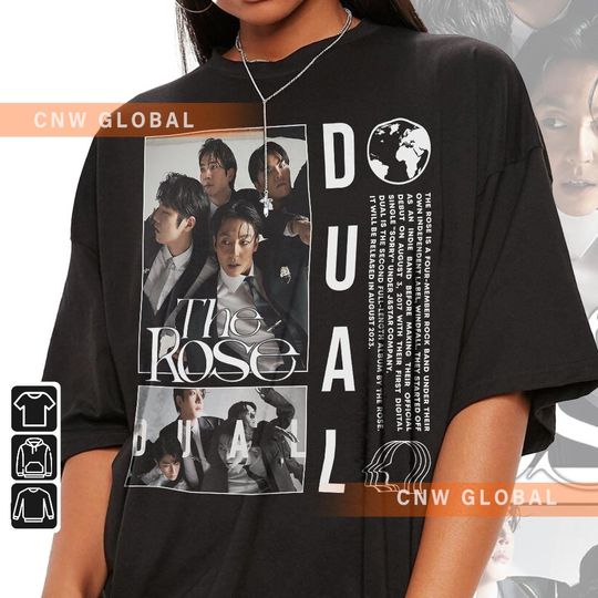 Discover The Rose Kpop Shirt, Dual Rock Album Tee, Woosung Dojoon Hajoon Jaehyeong Shirt