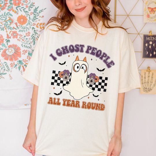 Discover I Ghost People BlueyDad Halloween Shirt
