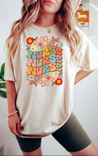 Discover Wildflowers Nurse T-Shirt Design