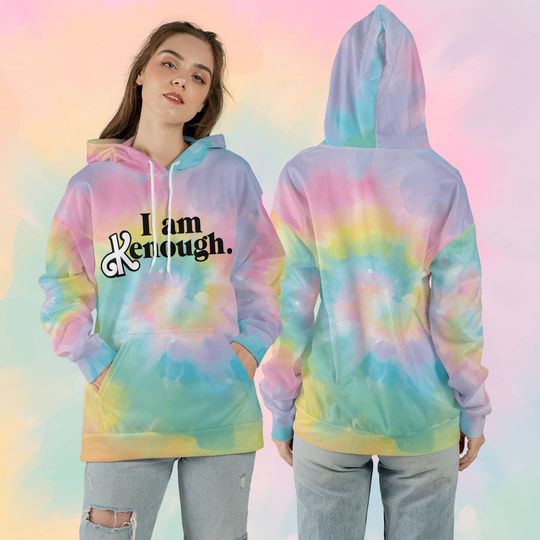 Discover I Am Kenough Tie-Dye Hoodie, Tie dye Ken Shirt, Ken Margot Robbie Ryan Gosling 3D Full Over Print Hoodie, Doll Movie 3D Hoodie