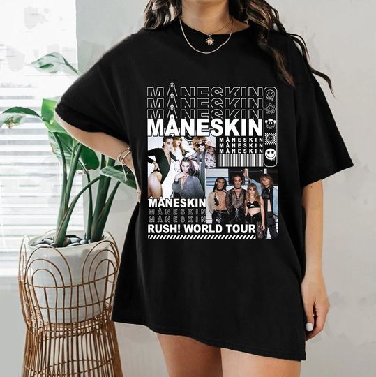 Discover Maneskin Shirt, Rock Band Shirt, Vintage 2023 Maneskin Rush, Maneskin 2023 World Tour Tee