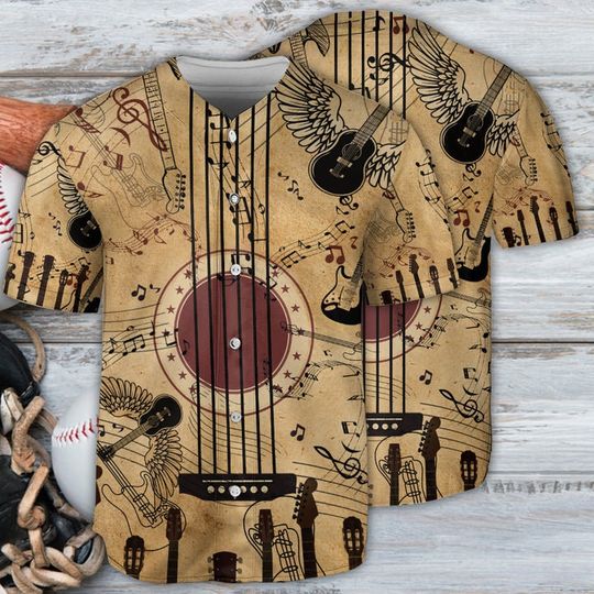 Discover Guitar Music Baseball Jersey, Vintage Jersey, Lover Baseball Jersey