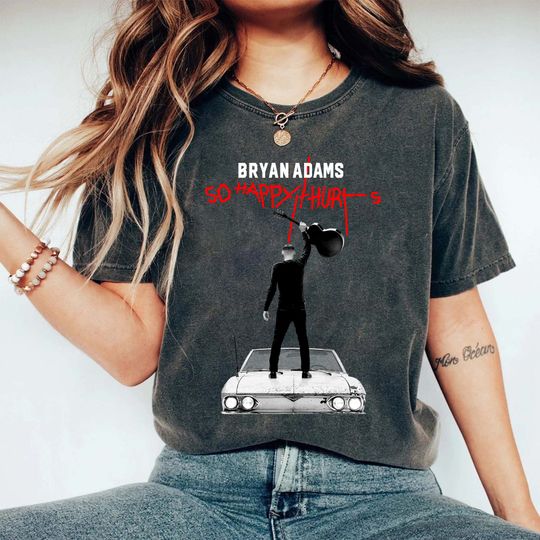 Discover Color Bryan Adams Tour 2023 T-Shirt, So Happy Hurts Tour, Vintage Bryan Adams Shirt