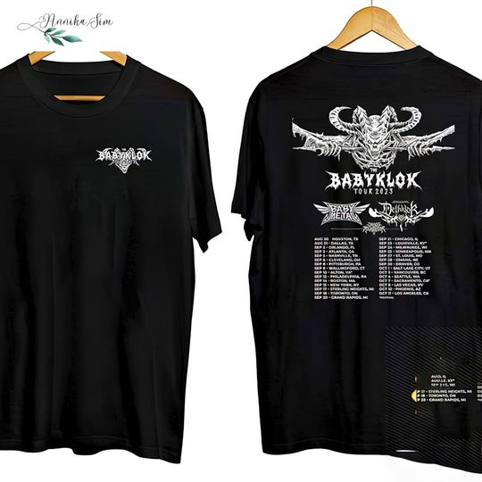 Discover Vintage Dethklok Babymetal Babyklok Tour 2023 Double Side T-shirt