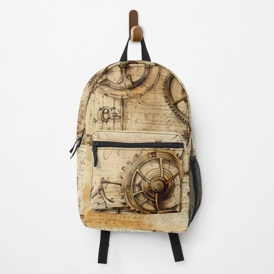 Discover Old Gears Drawings and Design on old Manuscript  Backpack