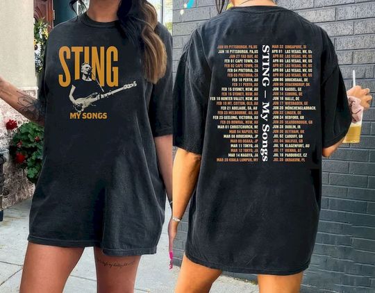 Discover STING MY SONGS 2023 World Tour T-Shirt, Sting Tour 2023 Shirt