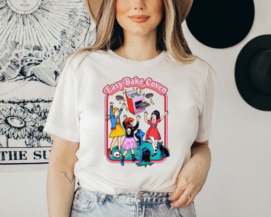 Discover Easy Bake Coven Shirt, 90s Horror Movie Fan Collection, Vintage Halloween Shirt,  Black Cat Shirt