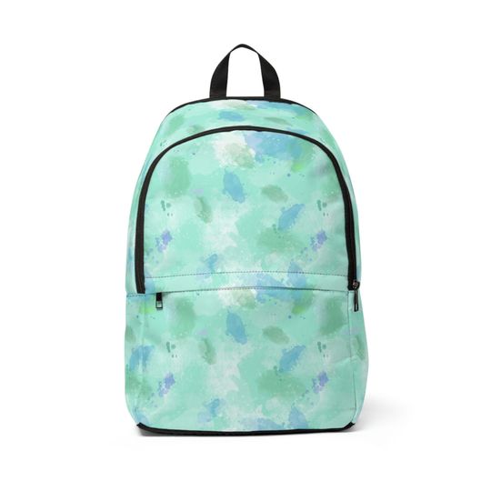 Discover Watercolor Blue Green Fabric Backpack