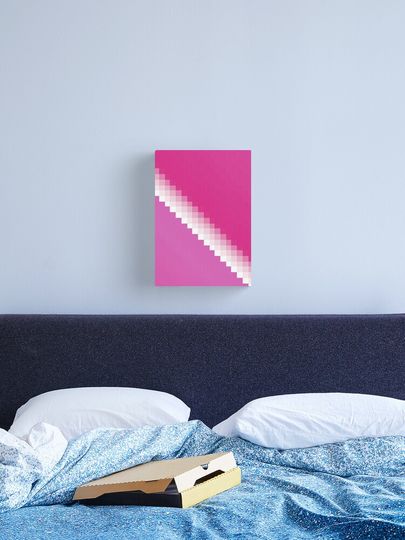 Discover Break My Heart  // Modern Pink Barbenheimer Flamingo Cyberpunk 1980s 8bit Pixel Art | Canvas Print