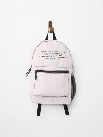 Discover you don&apos;t have to always have figured everything out, you can just... feel. | heartstopper, nick charlie | Backpack