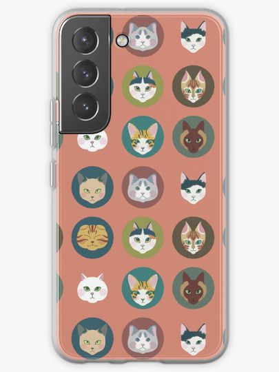 Discover Whisker Gang [dusty salmon pink] | Samsung Galaxy Phone Case