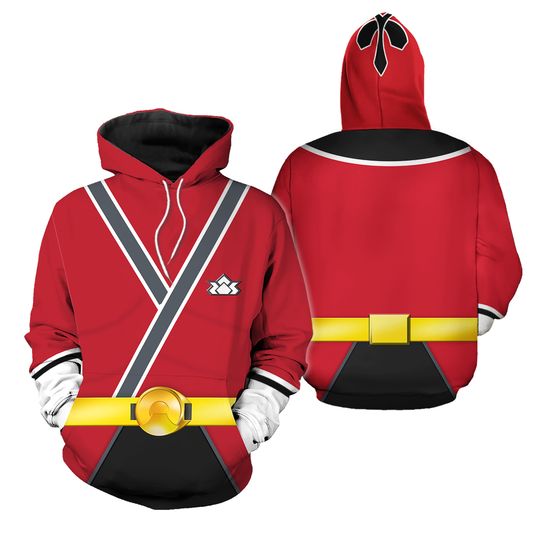 Discover Red Power MMPR Samurai Ranger 3D Hoodie