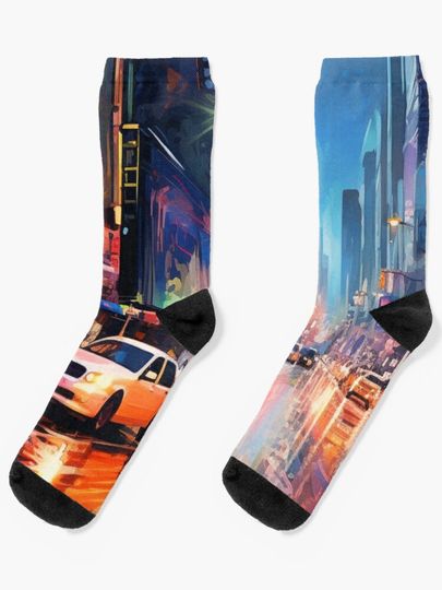Discover New York City Watercolour Abstract Art - Wallaura Design | Socks