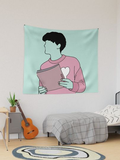 Discover Heartstopper - Charlie in pink sweatshirt with a heart | Tapestry