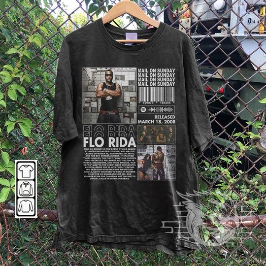 Discover Flo Rida Rap Shirt, Mail On Sunday Album 90s Y2K Merch Vintage Rapper Hiphop