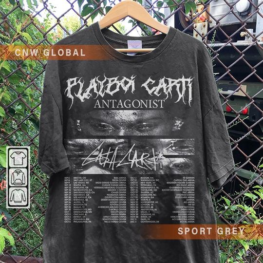 Discover Playboi Carti Rap Shirt, Antagonist Tour 2023 90s Y2K