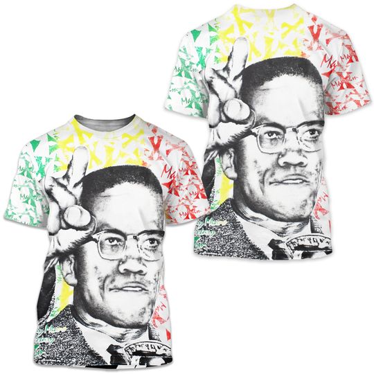 Discover 90's Malcolm X By Any Means Necessary All Over Print T-shirt