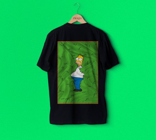 Discover Simpson hiding in the greenery Back Patch T-Shirt
