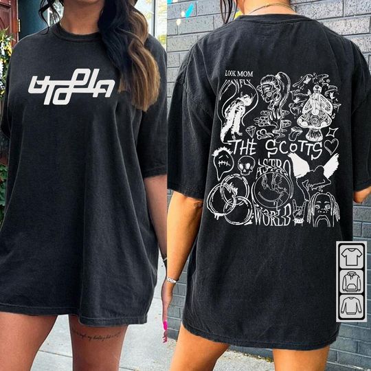 Discover Travis Music Doodle Art Shirt, 2 Side Vintage Travis Utopia Album Merch
