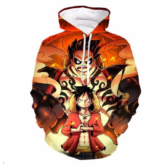 Discover One Piece 3D Hoodie Featuring Luffy and Anime Design