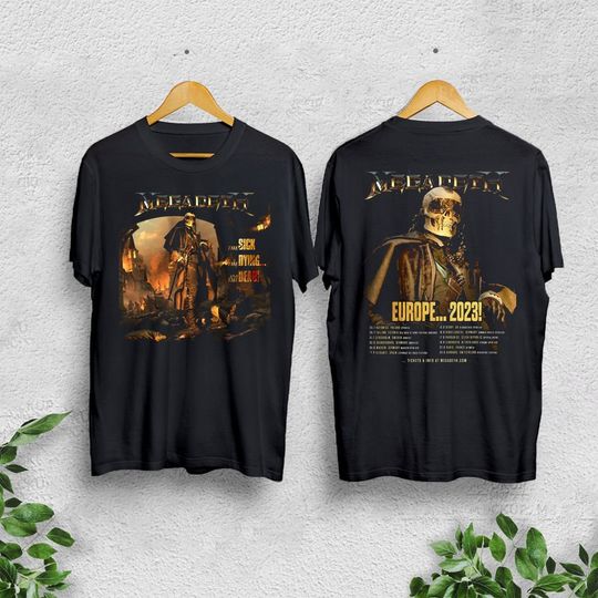 Discover Color Megadeth Band Europe 2023 Tour Summer Dates Shirt