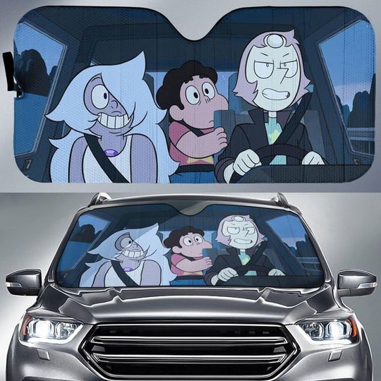 Discover Steven Universe Pearl And Amethyst 2 Driving Last One Out Of Beach City Car Sun Shade