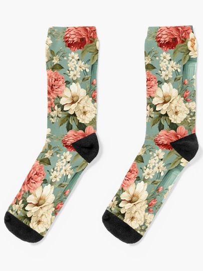 Discover Shabby Chic Flowers Pattern 9 | Socks