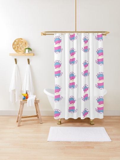 Discover Protect trans kids creature!! | Shower Curtain