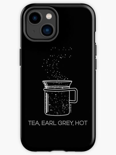 Discover Tea, Earl Grey, Hot - Captain Picard, startrek2020 TNG, Star field (dark backgrounds) | iPhone Case