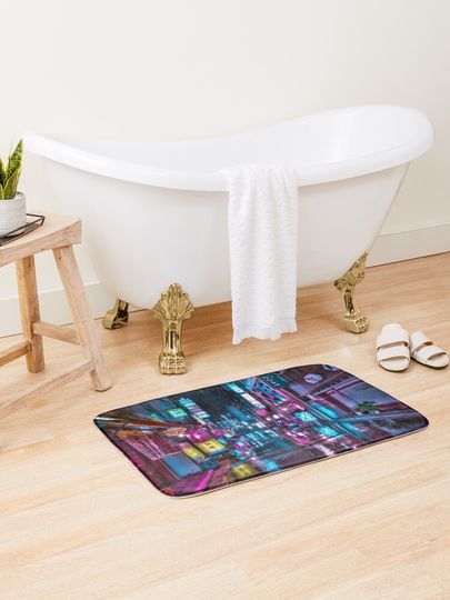 Discover Tokyo at Night - Shimbashi | Bath Mat