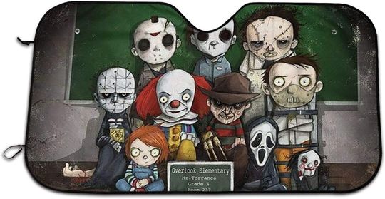 Discover Halloween Car Sunshade, Horror Car Windshield Cover