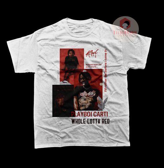 Discover Playboi Carti T-Shirt - Whole Lotta Red Album Tee - Rap Music Shirt