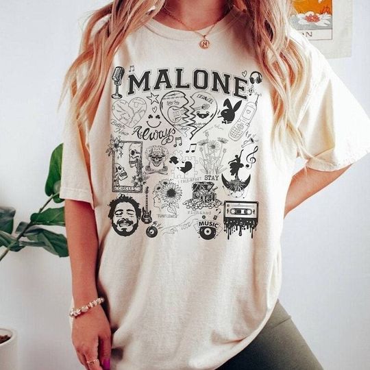 Discover Post Malone Tattoo Art Shirt, Twelve Carat Tour Shirt