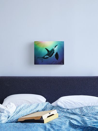 Discover "The Dreamer Ascends" by artist Amber Marine ~ (Copyright 2015) ~ Orca Art / Killer Whale Digital Painting | Canvas Print