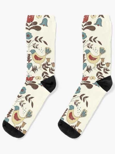 Discover Amish Americana Birds Pennsylvania Dutch  | Socks