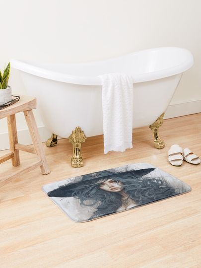 Discover Enchanting Witch Portrait in Mystical Ambiance | Bath Mat