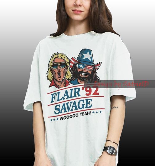 Discover Flair Savage 92 Shirt, Funny RIC Flair 92 Savage Woo Yeah T Shirt