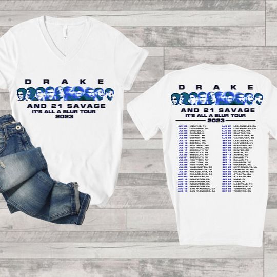 Discover Drake It's All a Blur Tour Merch 2023, Drake 21 savage Tour Shirt