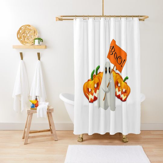 Discover Boo Halloween Clipart Shower Curtain