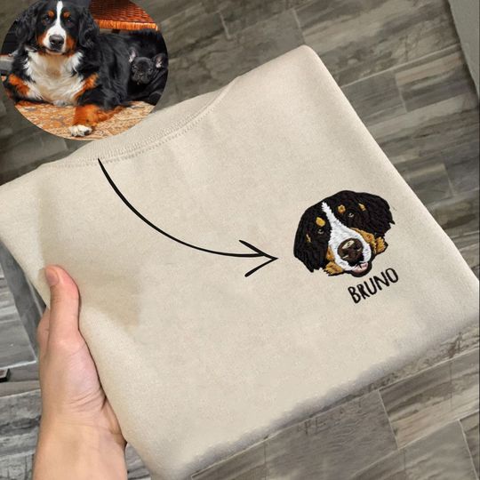 Discover Custom Pet From Your Photo Embroidery Sweatshirt