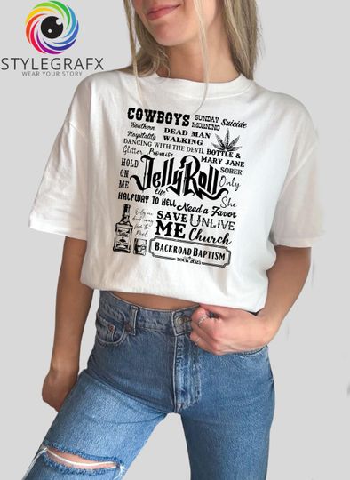 Discover Jelly Roll Song Lyric Tee Shirt - Music Artist Merch