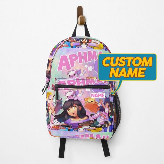 Discover Custom Name Aphmau Art Backpack, Personalized Beautiful Girl School Bag, Back To School