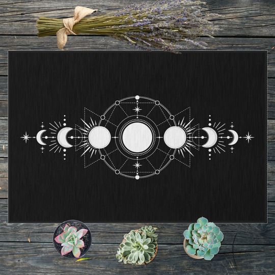 Discover Moon Phase Doormat | Welcome Mat | Indoor/Outdoor Mat | Witchcraft