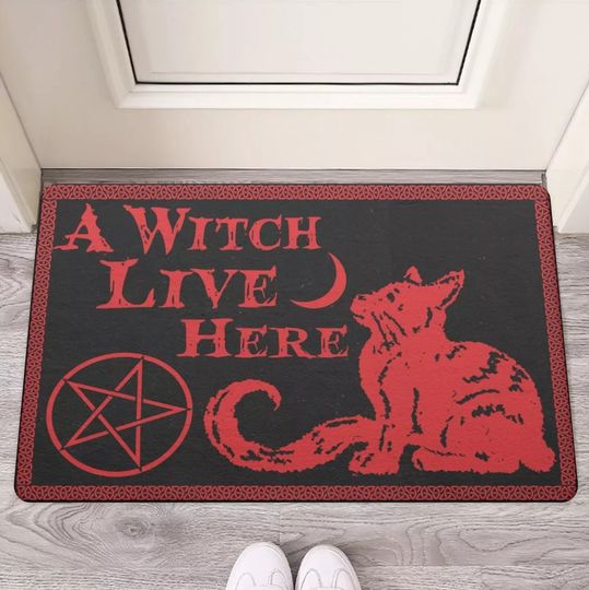 Discover A Witch Live Here Welcome Door Mat - Home Decor - Housewarming Gift