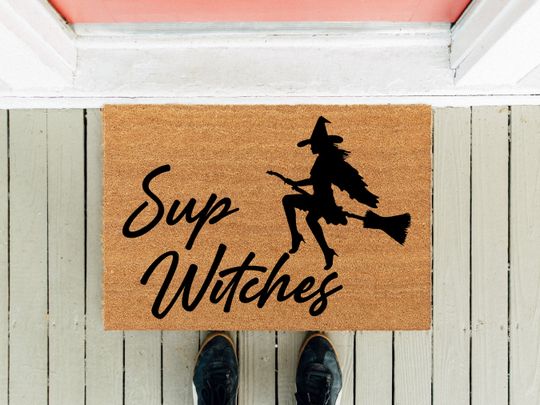 Discover Sup Witches Doormat, Funny Doormat, Halloween Doormat