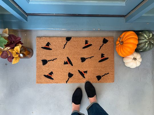 Discover Witch Doormat, Halloween Front Door mat