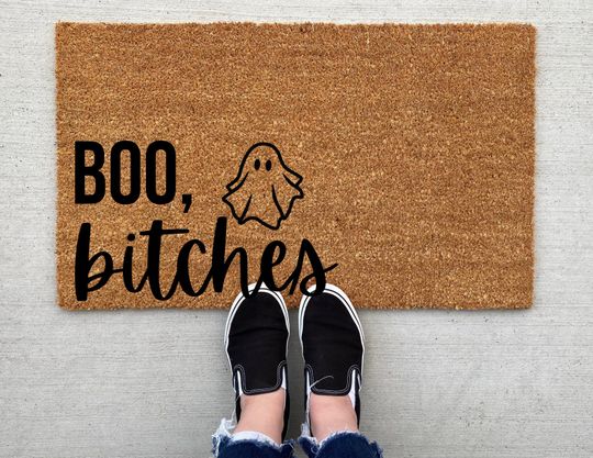 Discover Boo Bitches Halloween doormat, Halloween Doormat