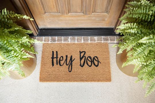 Discover Hey Boo Doormat, Welcome Mat, Cute Doormat