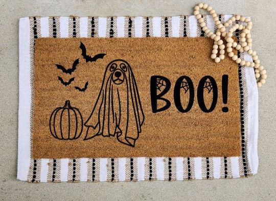 Discover happy howloween dog doormat, my dog is my boo halloween doormat